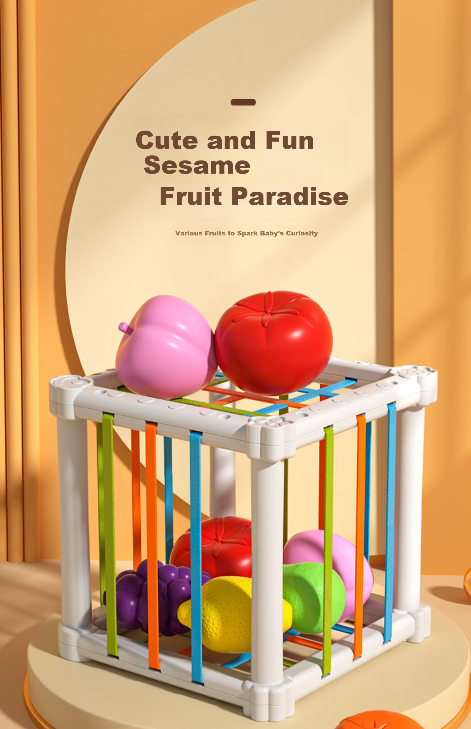 COODORA Sesele Baby Toy Fruit Grasping Training Educational Infant Six-Sided Cube Newborn Gift 1