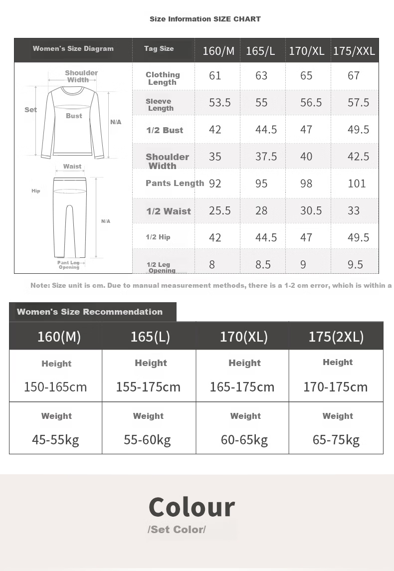 Yiershuang [Triple Thickened] 100% Pure Cotton Women's Thermal Underwear Set, All-Cotton Round Neck Autumn And Winter Base Layer Top And Bottom 13