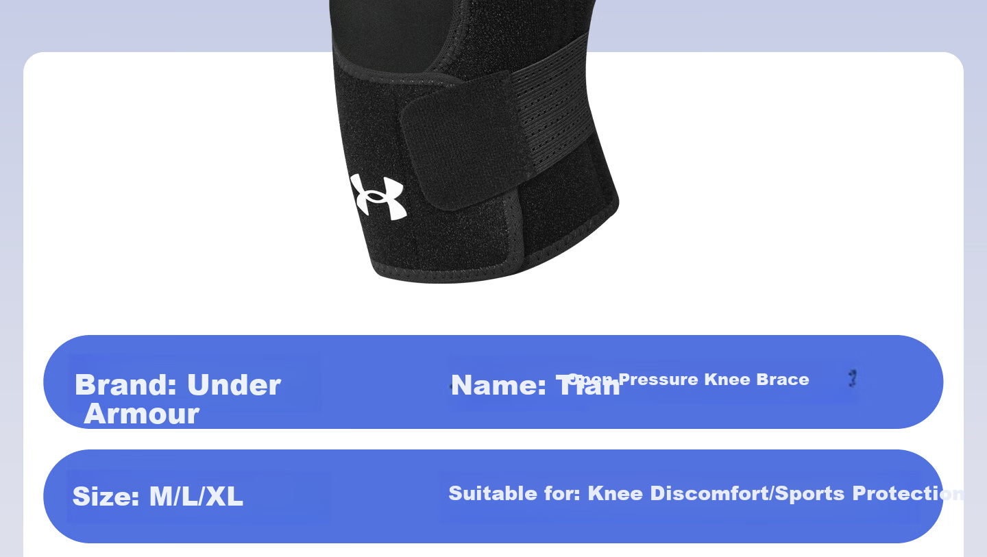 Under Armour Knee Brace Sports Meniscus Summer Professional Mountaineering Basketball Football Badminton Running Cycling Jump Rope Arthritis Support 32