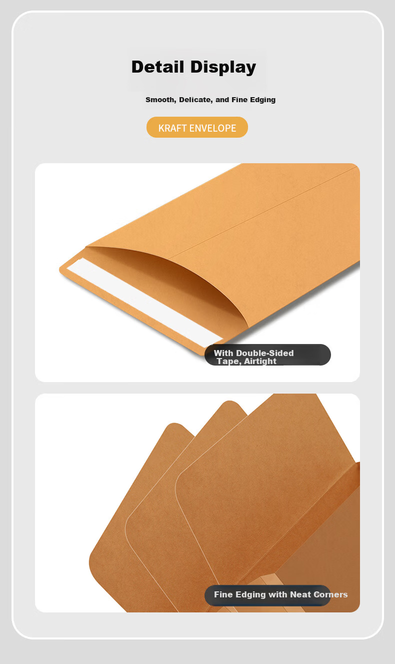 Mingyu Envelope Cash Bag Kraft Paper Storage Bag Thickened Money Salary Year-End Bonus Red Packet Ten Thousand Yuan Money Sleeve File Storage Bag Large Size 10-Pack 7