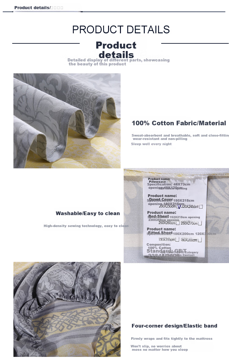 Avi bed sheet pure cotton mattress protector double bed cover bed sheet cover beautiful mood 180*200cm 3