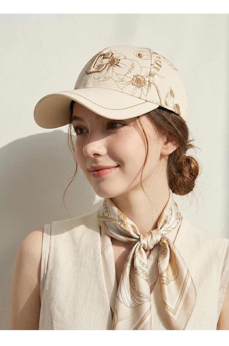 CACUSS Women's Embroidered Baseball Cap Hard Top Outdoor Sun Hat Casual Slim Face Duckbill Cap Black 11