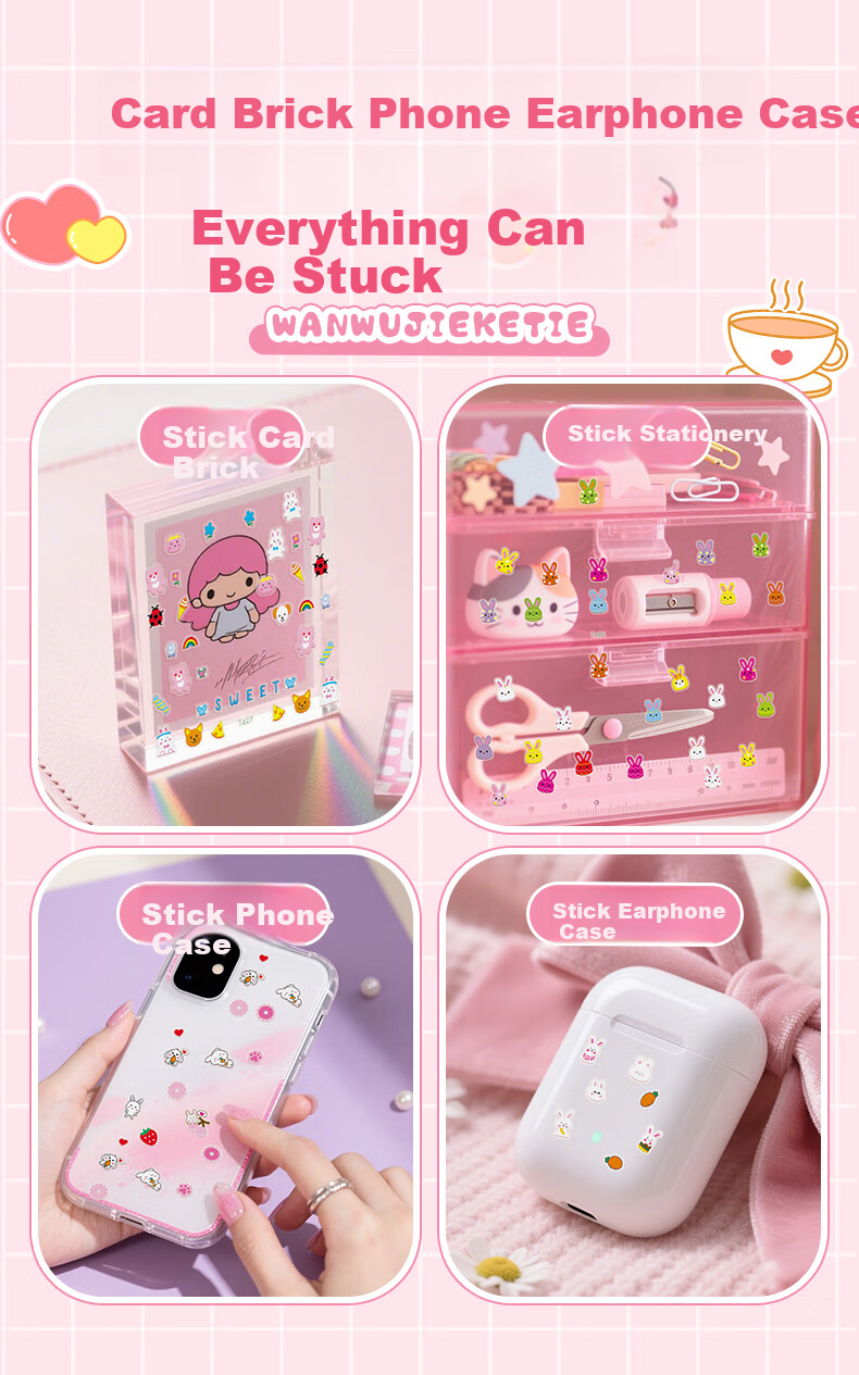 Deyin Children's Nail Stickers Wearable Nails Kids Manicure Stickers Baby Nail Decals Kindergarten Gift for Kids Ages 3-6 Handmade 30 Sheets Glow-in-the-Dark Rabbit Series 6651 6