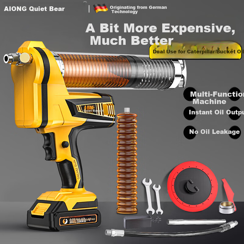 Quiet Bear Electric Grease Gun Rechargeable Lithium High-Pressure Excavator Portable Caterpillar Grease Injector Tool