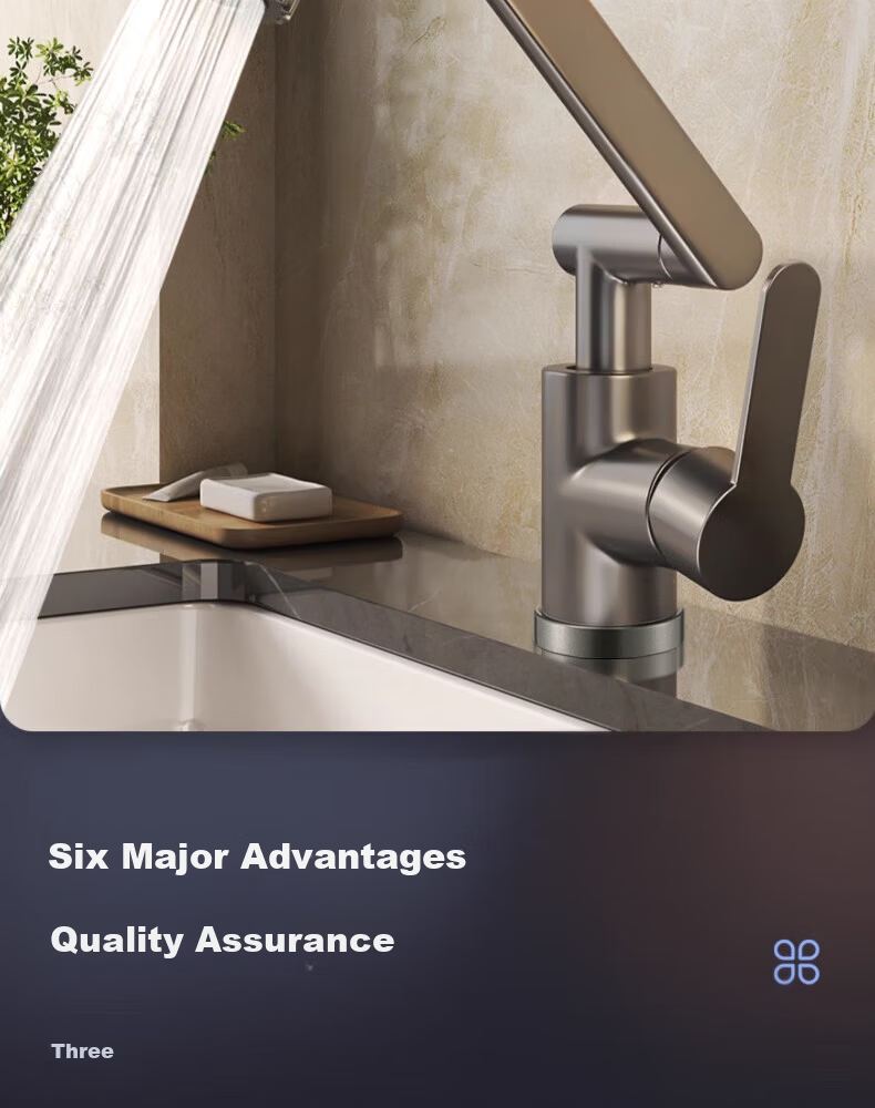 Baihan Faucet Basin Washbasin Faucet Bathroom Hot and Cold Two-in-One Mechanical Arm Basin Faucet 2