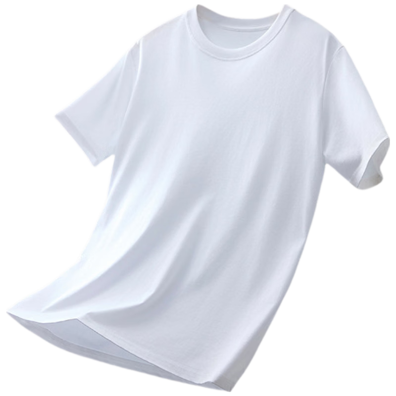 SEPTWOLVES Men's Pure Cotton Short Sleeve T-Shirt [Three-Proof] Spring Summer New White Base Shirt