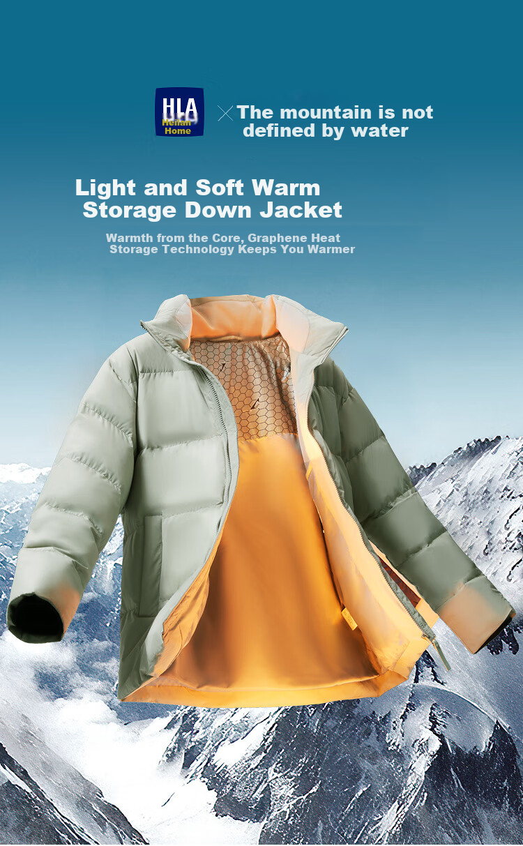 HLA Men's Stand Collar Down Jacket Puffer Coat Mountain Series Winter Outerwear 1