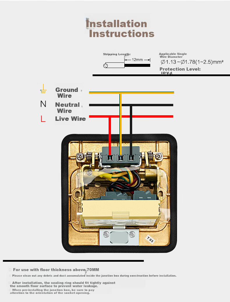 DELIXI Silver Five-Hole Copper Ground Floor Socket with Flip Waterproof Cover and Concealed Box DCT-F120/FYZS 18