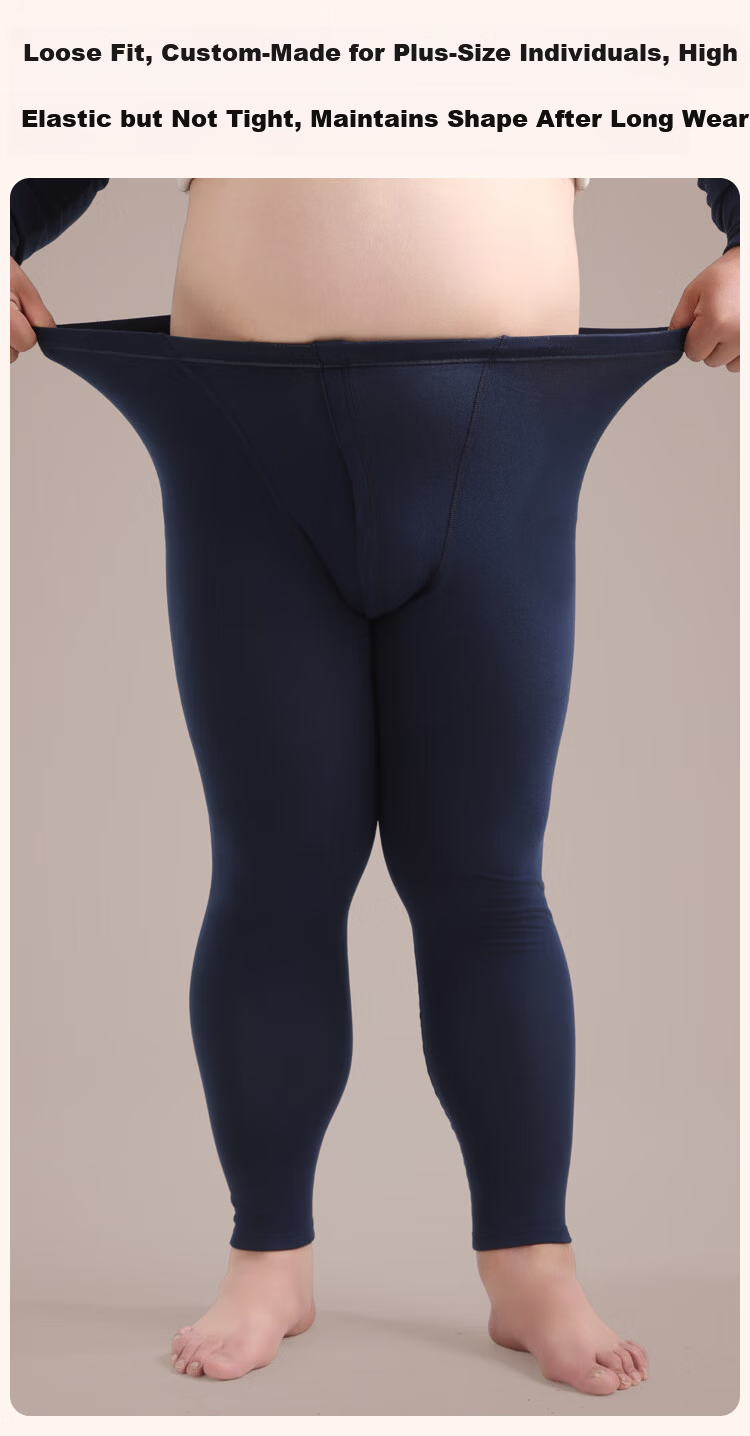 MiiOW [Cashmere Silk] Men's Thermal Underwear Plus Size Fleece Lined Thickened Warm Set 3