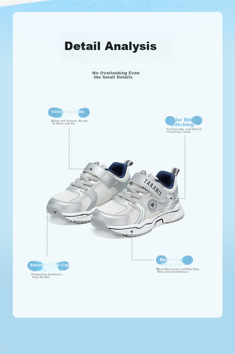 TARANIS Spring Kids Sports Shoes Unisex Lightweight Non-Slip Dad Sneakers Silver/Purple (Single Mesh) Size 29 2