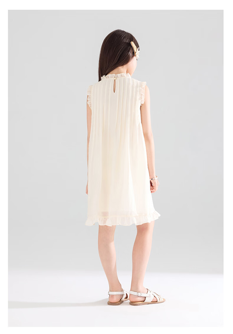 Mucmukn Star Shell Wave Tencel Lyocell Ruffle Vest Dress Island Vacation Princess Dress Girls Summer 24