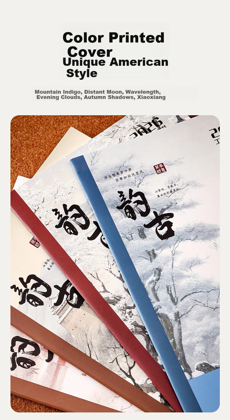 Oliwen 2026 Monthly Planner Work Secretary Schedule Notebook Self-Discipline Punch Card Calendar Efficiency Handbook Time Management Study Book - A4 Moonlight Red 32 Pages 3