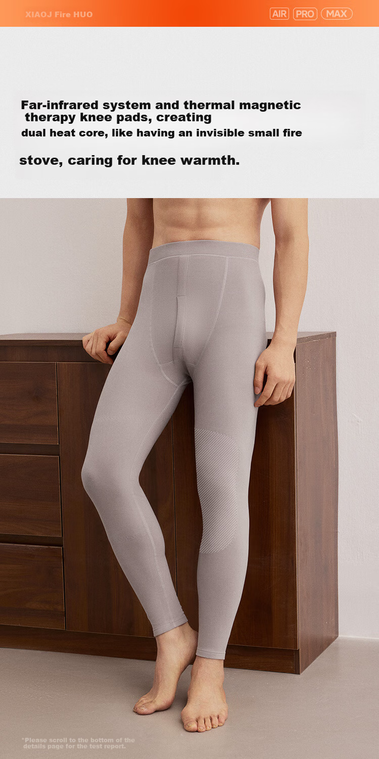HLA [Xiao Huo-Air8] Men's Thermal Pants Double-Sided Fleece 280g Warm Ginger Magnetic Therapy Patch Autumn Long Johns 6