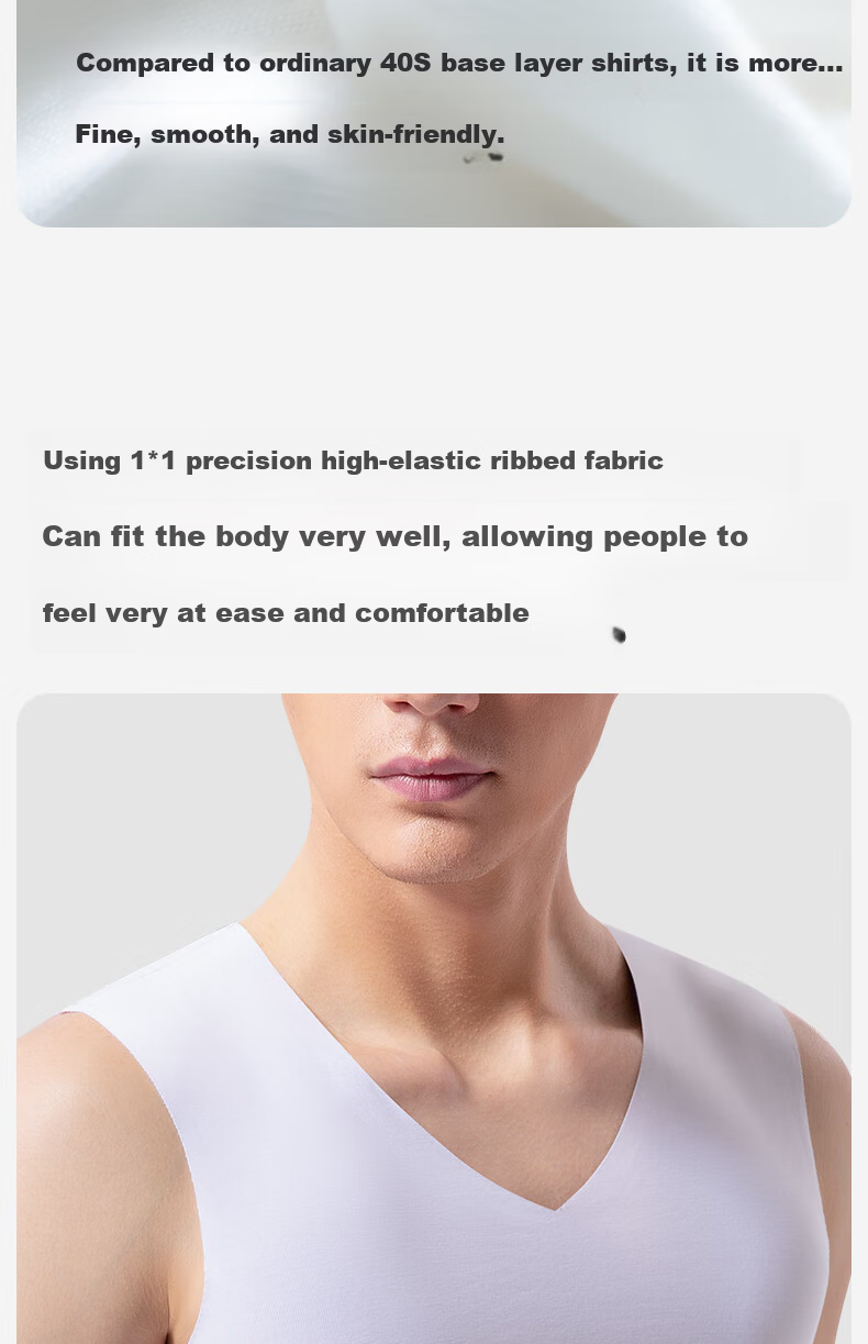 Jianyun Seamless Modal Men's Slim Fit Sports Tank Top Racerback Fitness Thin Undershirt Summer Base Layer 4
