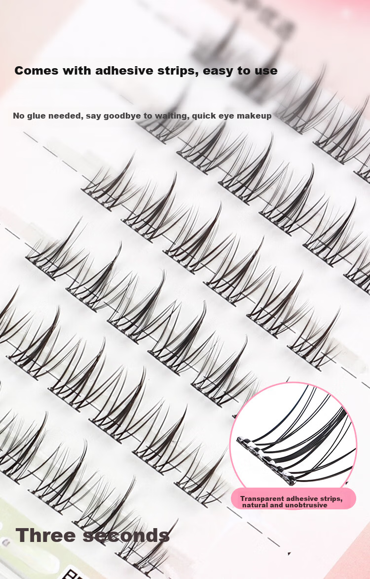 Meifuyu Glue-Free False Eyelashes Lazy Sunflower 96 Clusters Natural Self-Adhesive Eyelashes for Beginners Puffy Eyes MF8333 7