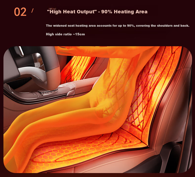 HELLOLEIBOO Car Heated Seat Cushion Winter Vehicle Graphene Electric Heating Pad Plush Seat Cover 12V 24V Universal 14