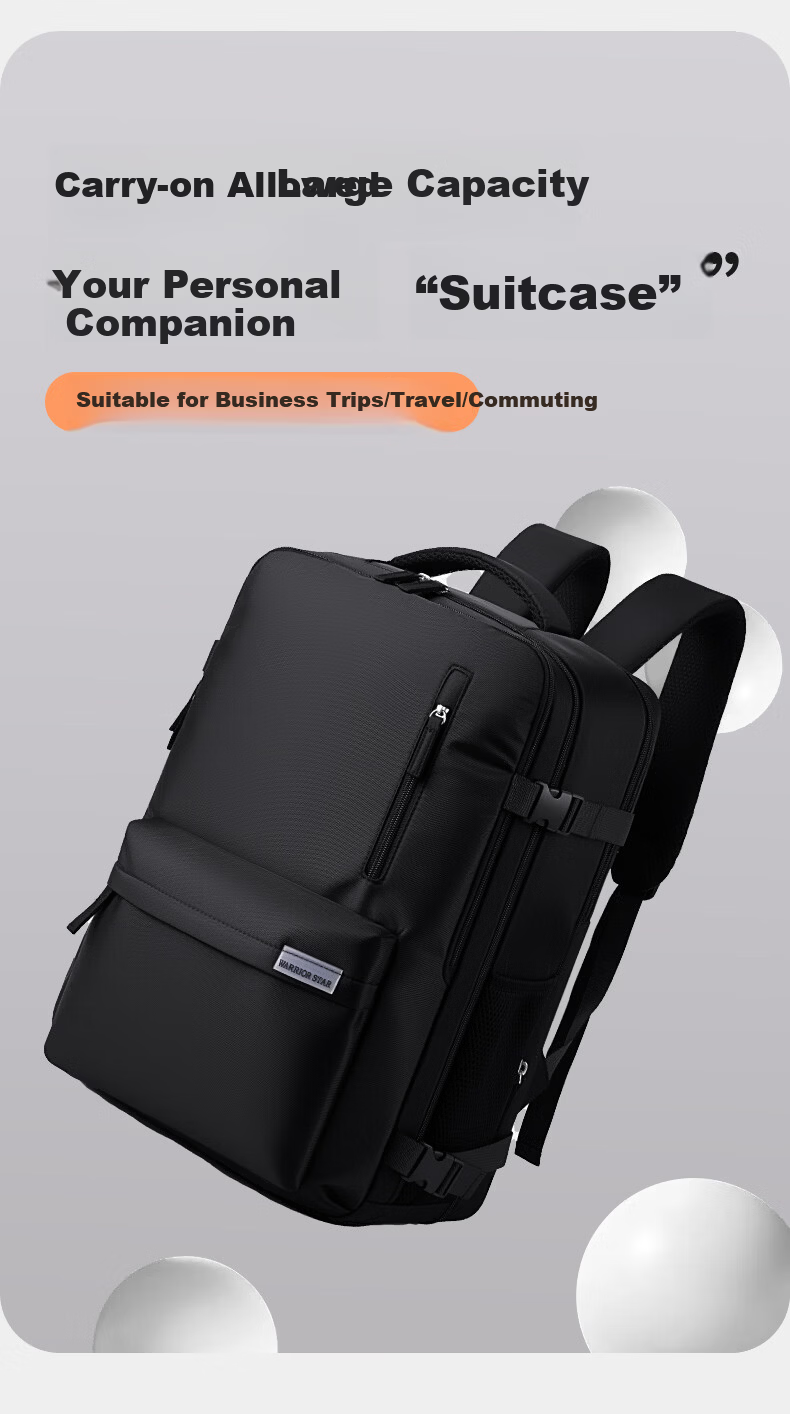 Warrior Men's Backpack, Large Capacity, Short-Distance Business Trip Travel Bag, Dry And Wet Separation, Carry-On Luggage, Schoolbag 1