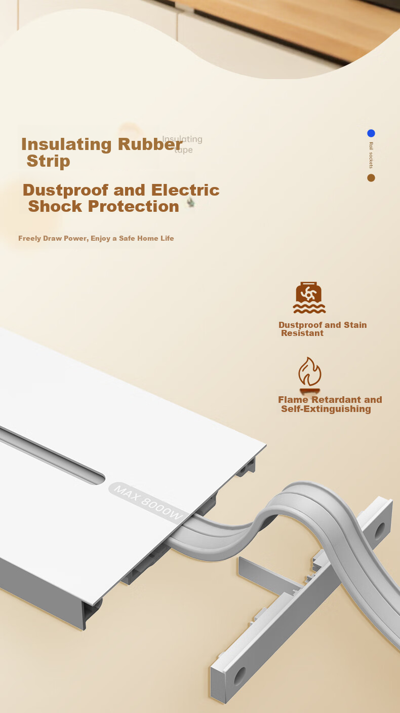 CHNT Track Socket Wall-Mounted Rail Socket Ultra-Thin Phantom 50CM Rail + 3 Adapters Warm White 13