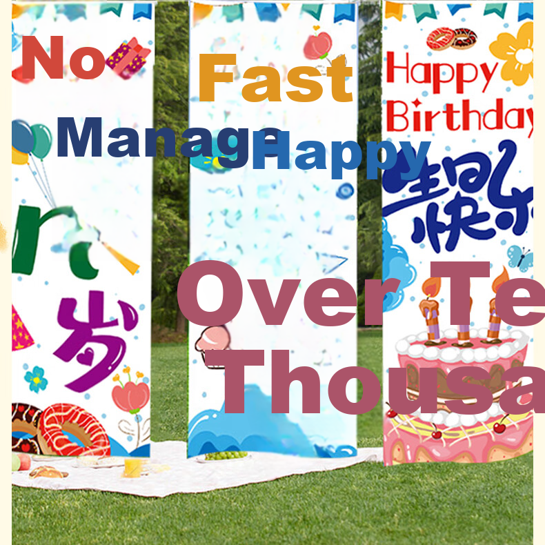 Ounizi Birthday Scene Decoration Girl Birthday Props Atmosphere Boy Party Decoration Happy Birthday Banner 3-Pack 6