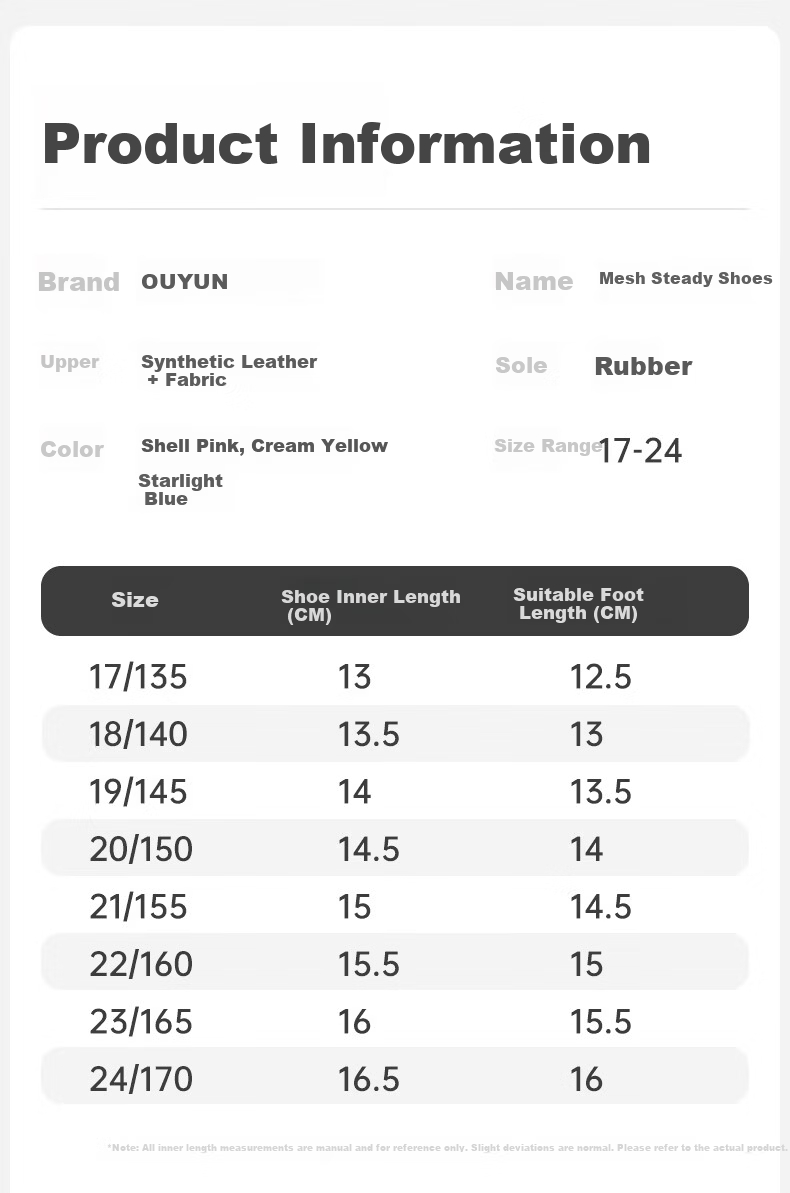 OUYUN Infant Toddler Walking Shoes Baby Boys Girls Mesh Anti-Collision Non-Slip Shoes Cream Yellow Size 19 12