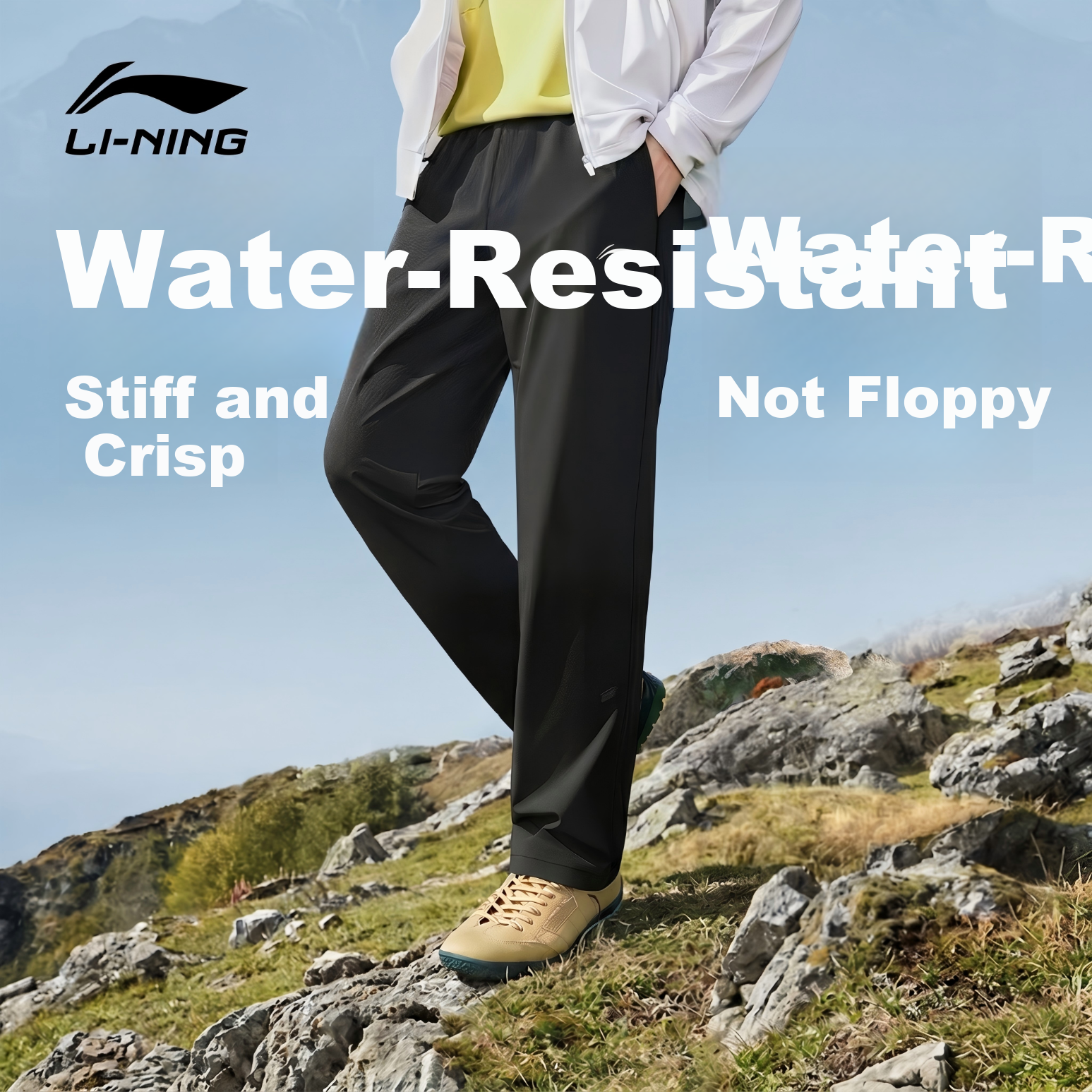 Li-Ning Men's Sports Pants, Summer Quick-Dry Breathable New Thin Ice Silk Climbing Martial Arts Pants, Elastic Waist Straight-Leg Two-Way Wear