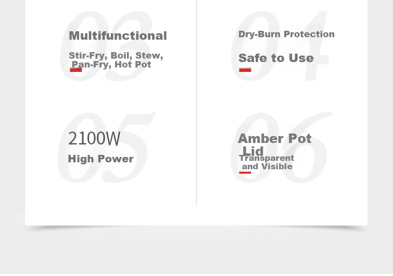 Hui Dang Jia Electric Stir-Fry Pan Multi-Functional Electric Cooker Household Electric Cooking Pot Integrated Electric Steamer Electric Hot Pot Non-Stick Multi-Purpose Pot HDJXC2-30 1