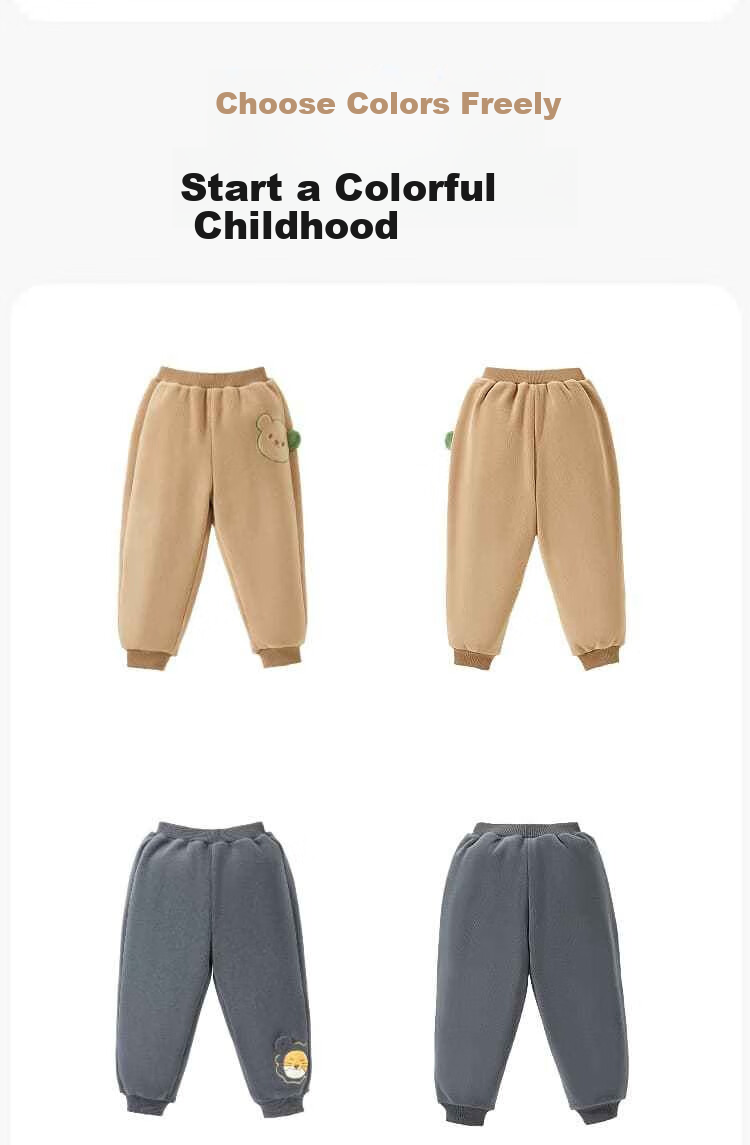 Aibedila Kids Pants Spring Autumn Thickened Sweatpants Boys Long Pants Autumn Baby Children's Casual Double-Sided Fleece Blue Size 90 10
