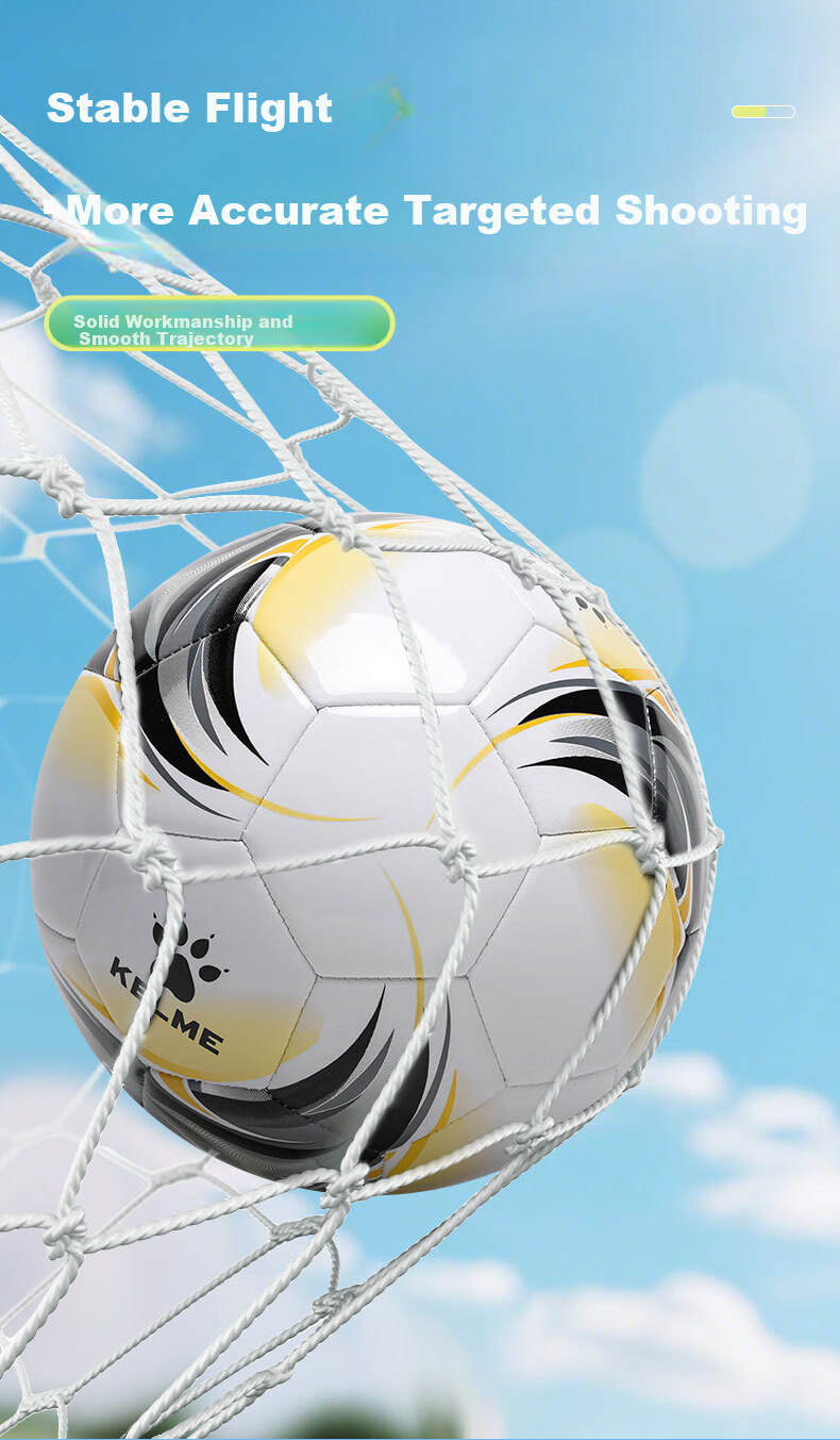 KELME Machine-Stitched Soccer Ball for Children And Adults, Middle School Entrance Exam Standard Competition Wear-Resistant Training Football Black Gold Size 5 6