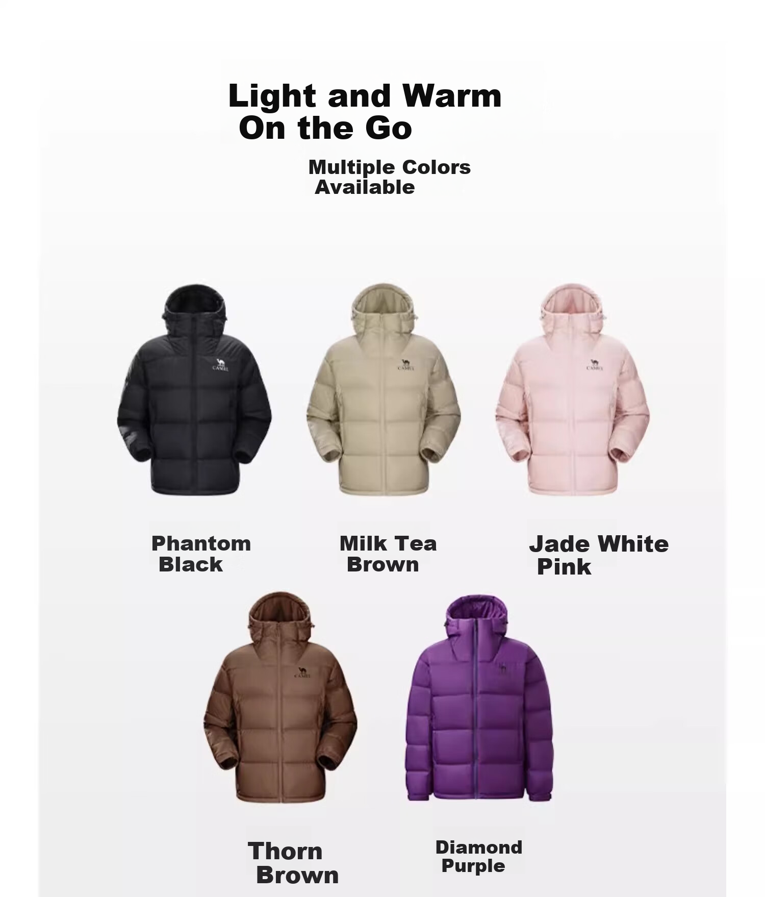 CAMEL Outdoor Down Jacket Unisex Thickened Graphene Warm Water-Repellent Puffer Coat 04/B/D/J Random Delivery 13