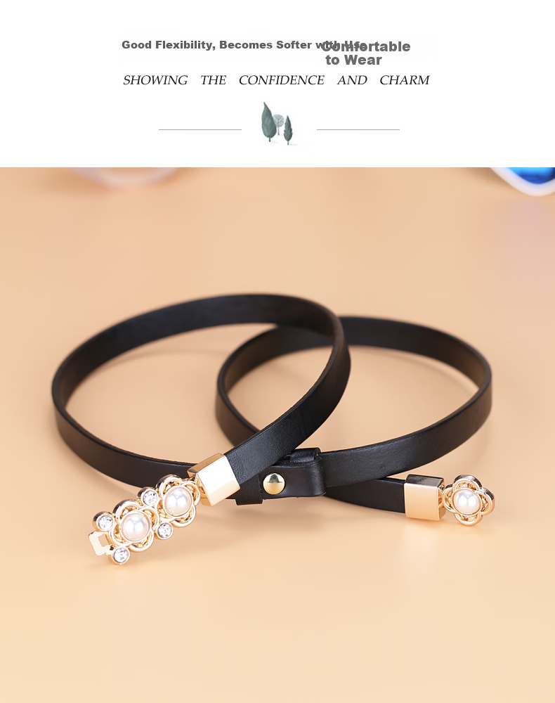 Viney Women's Genuine Leather Belt Decorative Waistband for Skirts and Sweaters Casual Stylish Birthday Gift 11