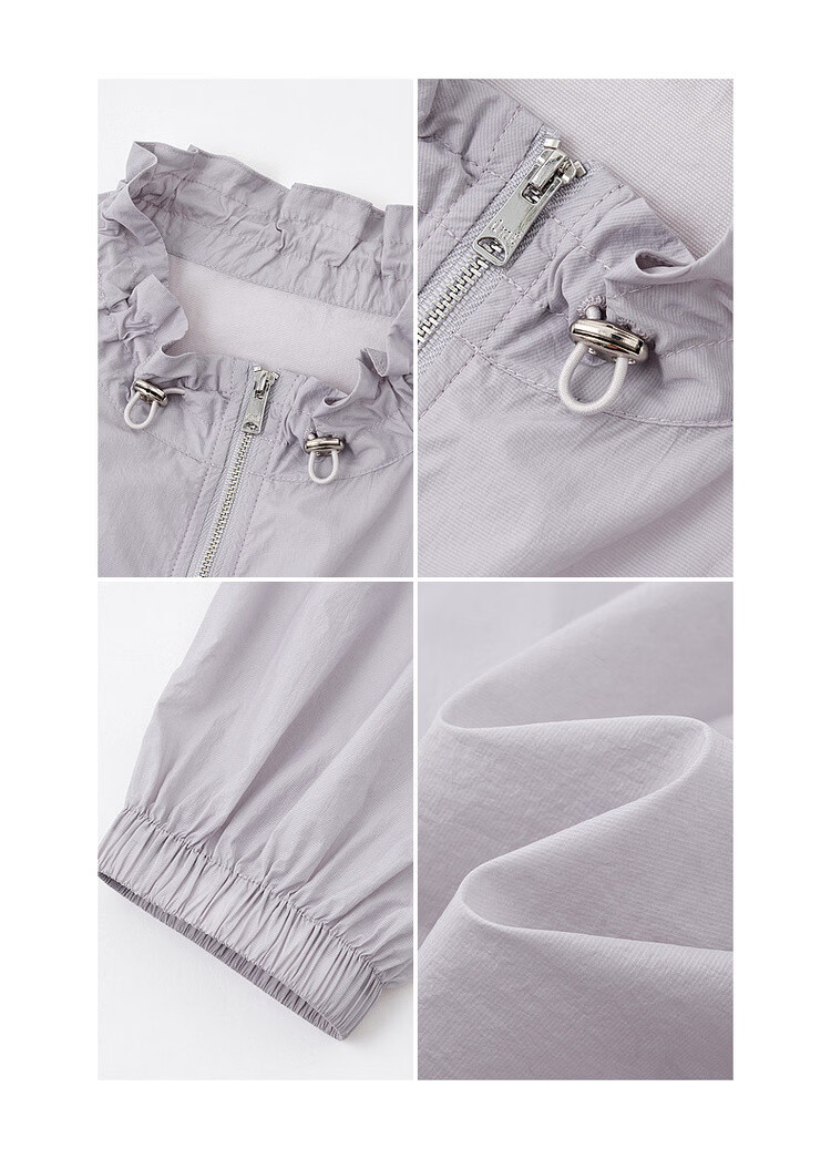 Demana Original Yarn Sunscreen UPF50+ Summer Lightweight Outdoor Drawstring Collar Thin Loose Sports Casual Women's Jacket 18