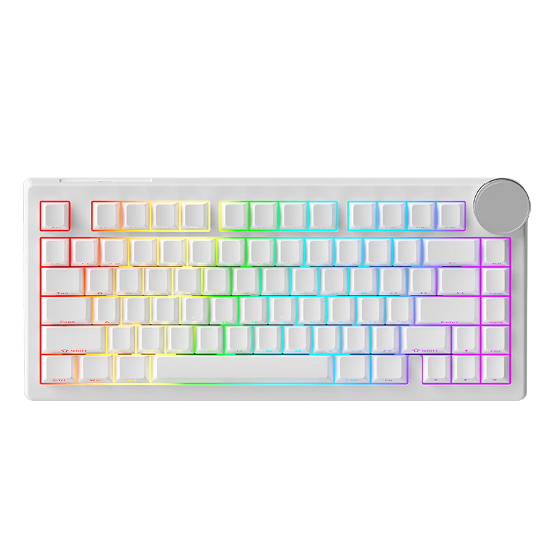 AJAZZ AK820V2 Magnetic Switch Keyboard 81-Key Star Flash Dynamic 0.001RT Esports Valorant Gaming Keyboard CNC Metal Knob Side-Engraved White Ice Island Magnetic Switch