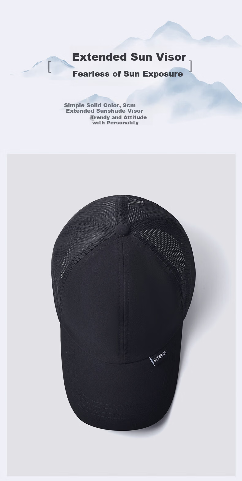 Septwolves Men's Baseball Cap New Quick-Dry Sun Protection Breathable Adjustable Casual Duckbill Hat 10