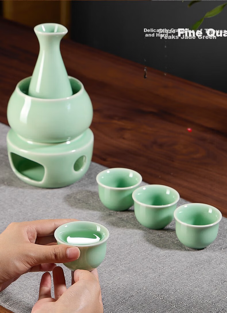 Yachihiko Warm Wine Pot Set Chinese Vintage Style Household Yellow Wine Warmer 5