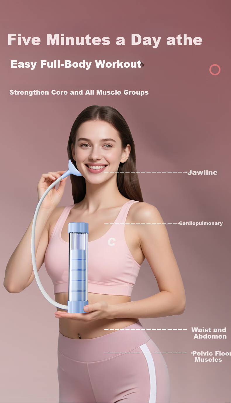 Oufanda Adjustable Breathing Dumbbell Diaphragmatic Breathing Trainer Lung Capacity Exerciser Abs Vest Line Pelvic Floor Muscle Face Slimming Device 5