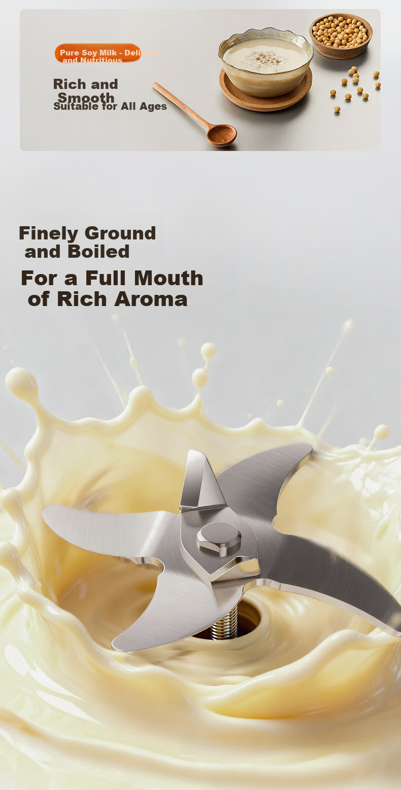 Joyoung New Model Blender Soy Milk Maker 1.2L 316L Stainless Steel Inner Tank Multi-Grain No-Filter Pasteurization Reservation Self-Cleaning Fully Automatic for 1-3 People D780 6