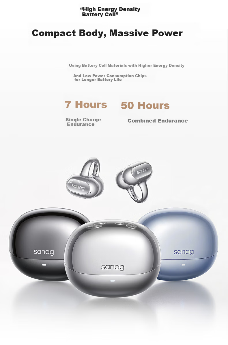 SANAG Sena S8S Ultra Ear Clip Bluetooth Headphones Bone Conduction Open-Style AI Sports Earphones Compatible with Apple Xiaomi White 17