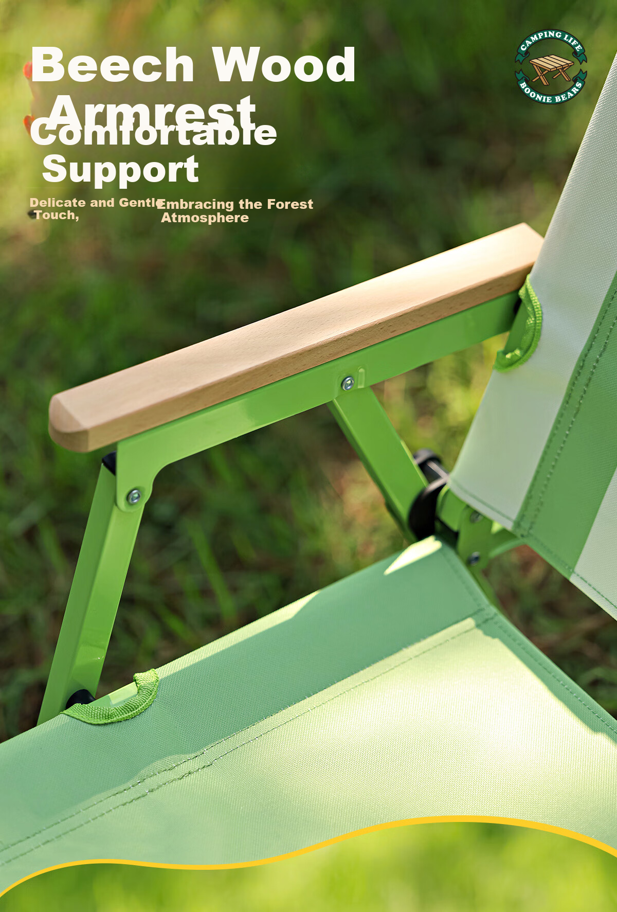 CAMEL × Boonie Bears Outdoor Folding Chair Portable Picnic Beach Camping Chair 14