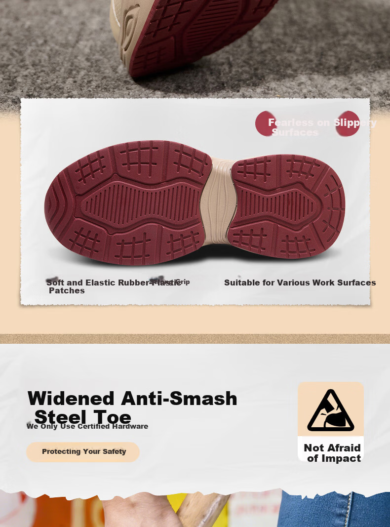 Tank Shield Women's Lightweight Small Size High Elastic Comfortable Wear-Resistant Steel Toe Safety Work Shoes 577 34 7
