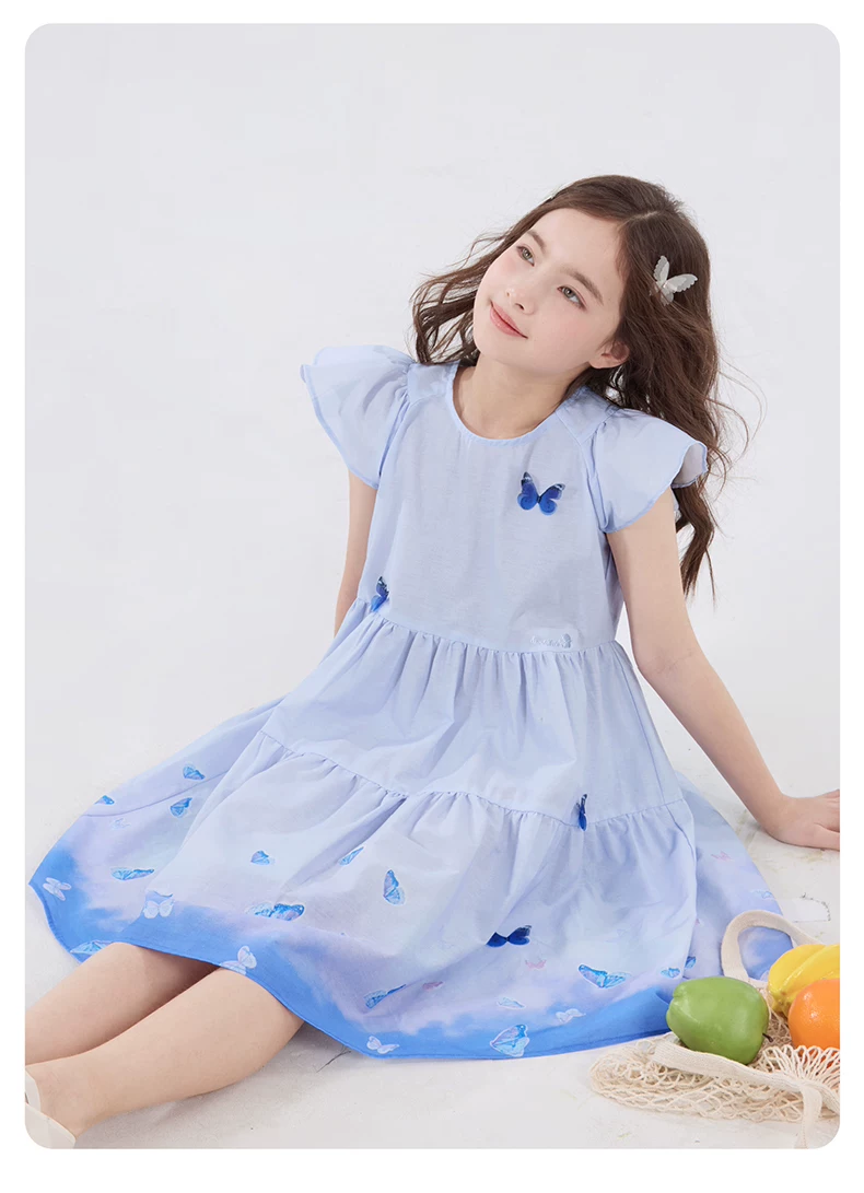 Disney Girls Summer Cotton Dress New Fashion Princess Dress Thin EQ075 Blue Size 130 8