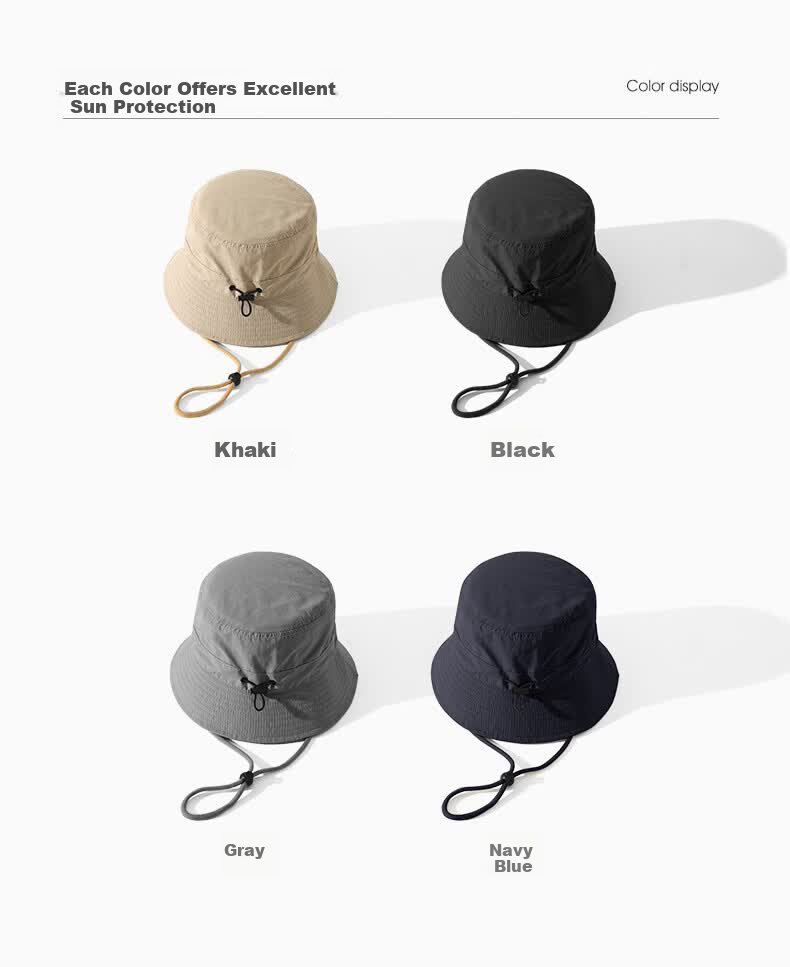 Ten Bamboo Fisherman Hat Women Spring Summer Sunshade Outdoor Sunscreen Windproof Wide Brim Bucket Hat Khaki 3