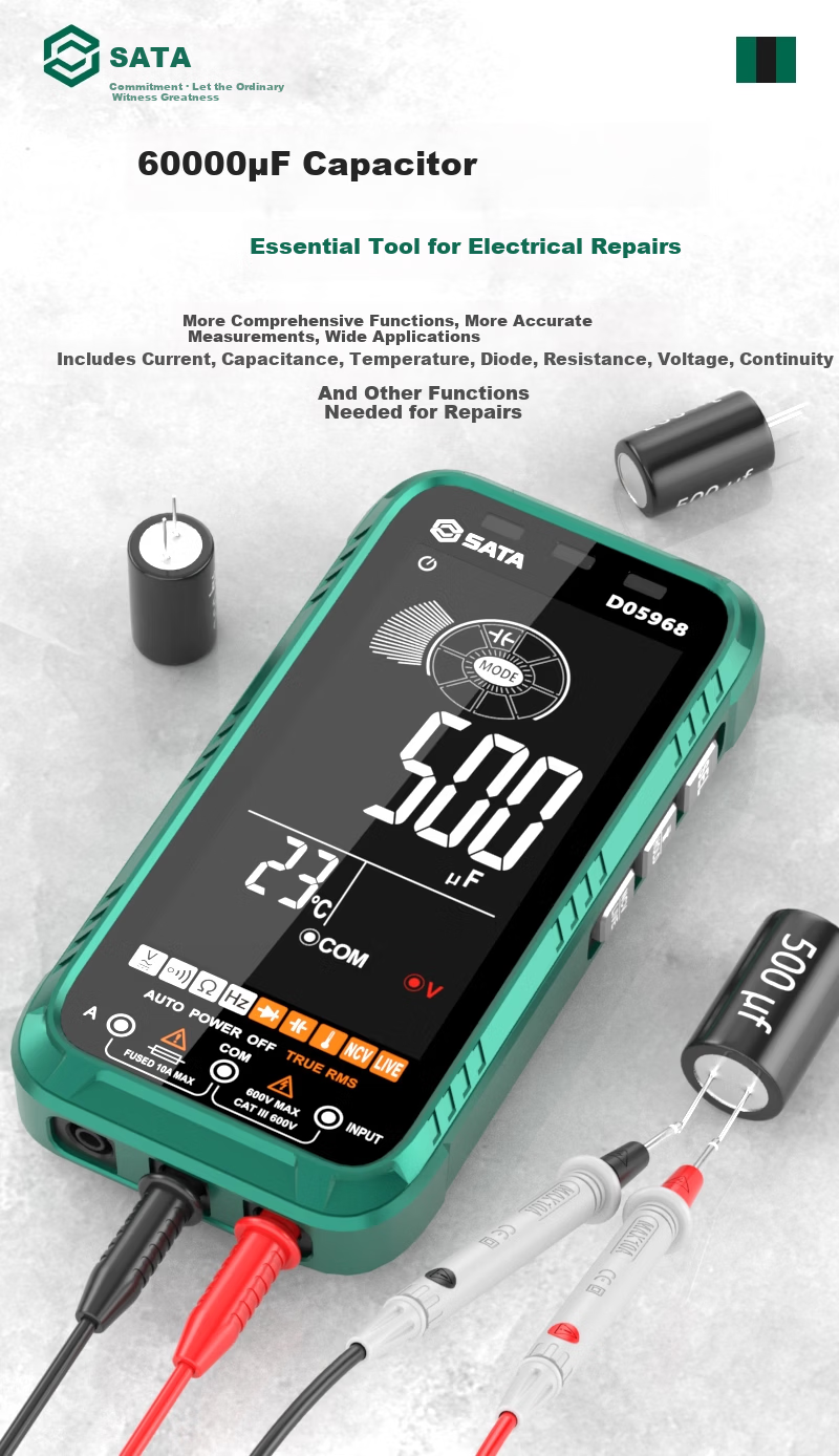 SATA Ultra-Thin Digital Multimeter High-Precision Multifunction Fully Automatic Portable Universal Meter D05967 Standard Edition 10