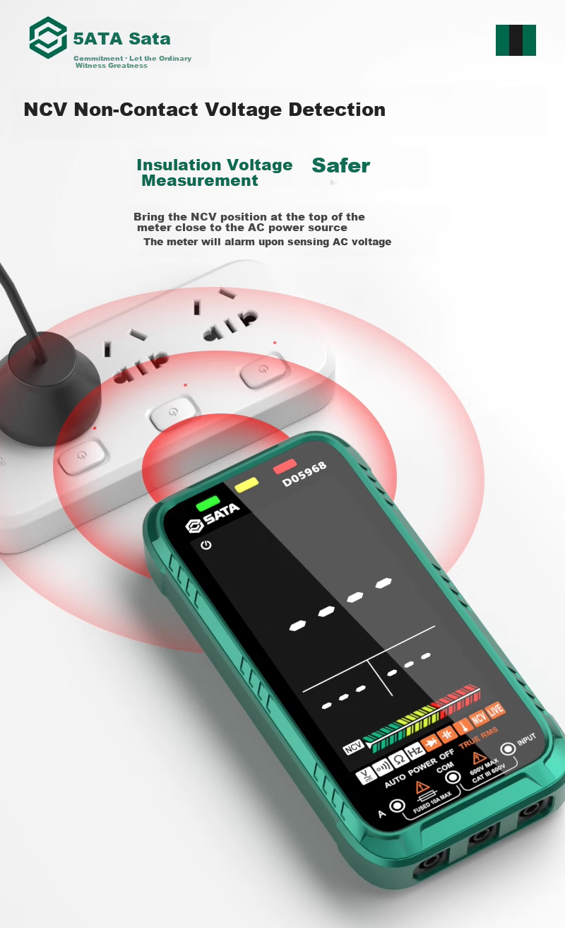 SATA Ultra-Thin Digital Multimeter High-Precision Multifunction Fully Automatic Portable Universal Meter D05967 Standard Edition 12