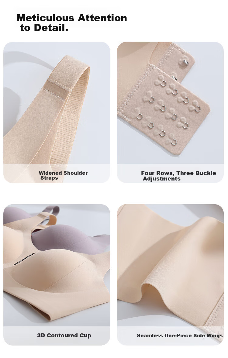 GRACEWELL Seamless Large Bust Minimizing Lift Support Wireless Push-Up Sports Bra Thin 13