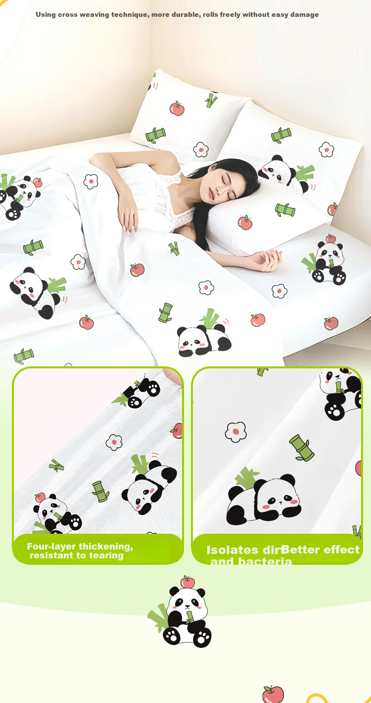 Deanqi Disposable 4-Piece Bedding Set 3-Piece Pillowcase Hotel Travel Duvet Cover Bed Sheet Individually Packaged 7