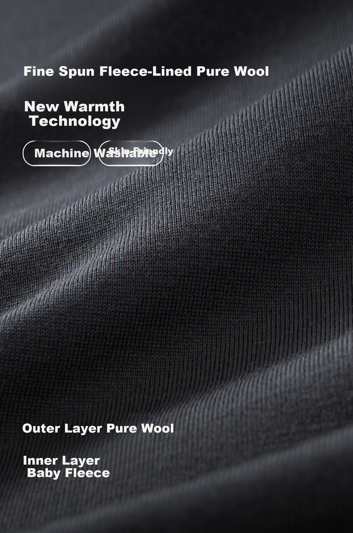Hodo Machine Washable Full Wool Fleece-Lined Men's Autumn Winter Knit Crew Neck Sweater 4