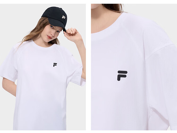 FILA Official Trendy Couple Knitted Dopamine Short Sleeve T-Shirt 26 Summer Quick-Dry Sports Tee 82