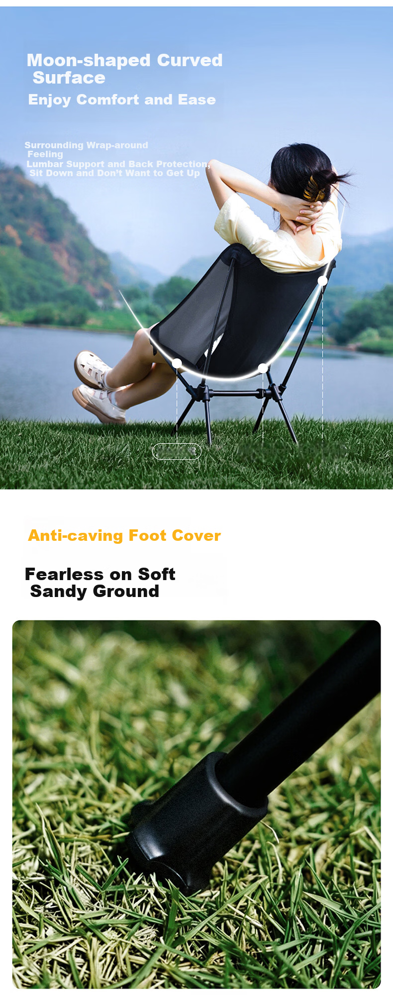 Shanfei Qingtong Lightweight Moon Chair Outdoor Folding Portable Stool Backrest Fishing Chair Small Folding Stool 3