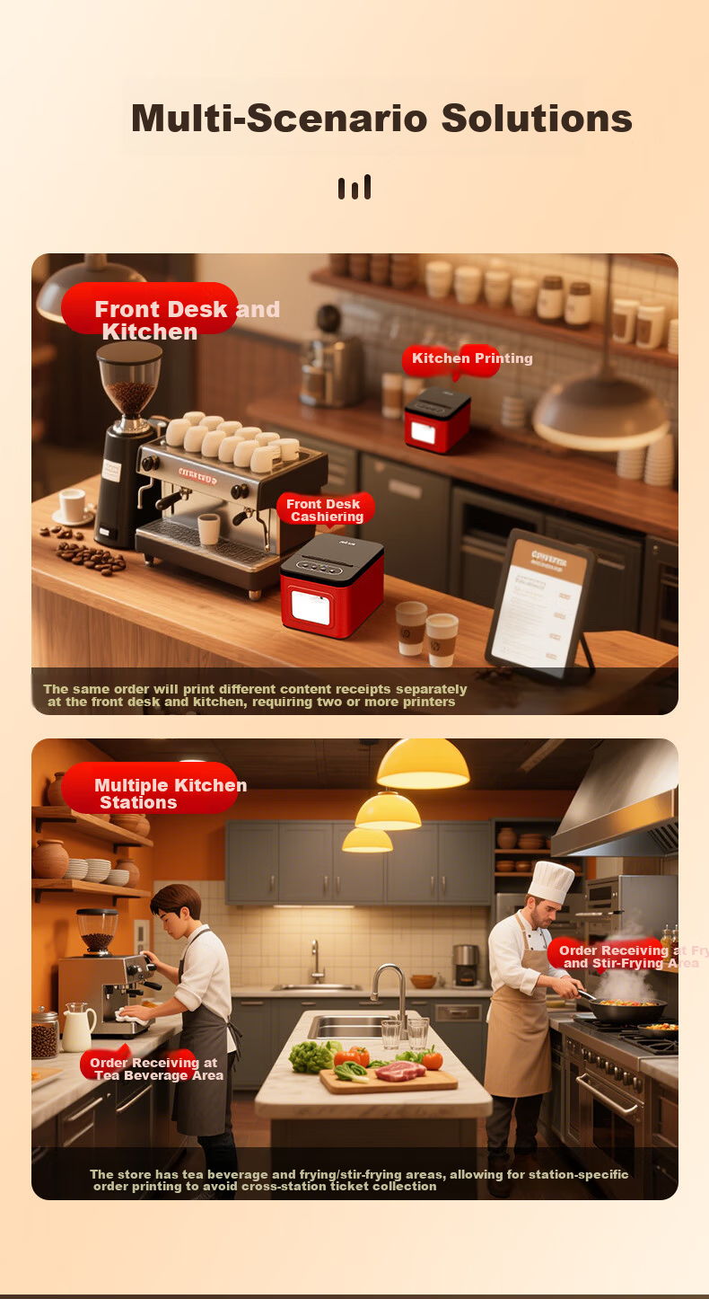 Fei Goose [Supports JD Takeout] Fully Automatic Order Receiving and Printing All-in-One 58mm Thermal Cloud Printer for Meituan and Ele.me Kitchen Front Desk 11