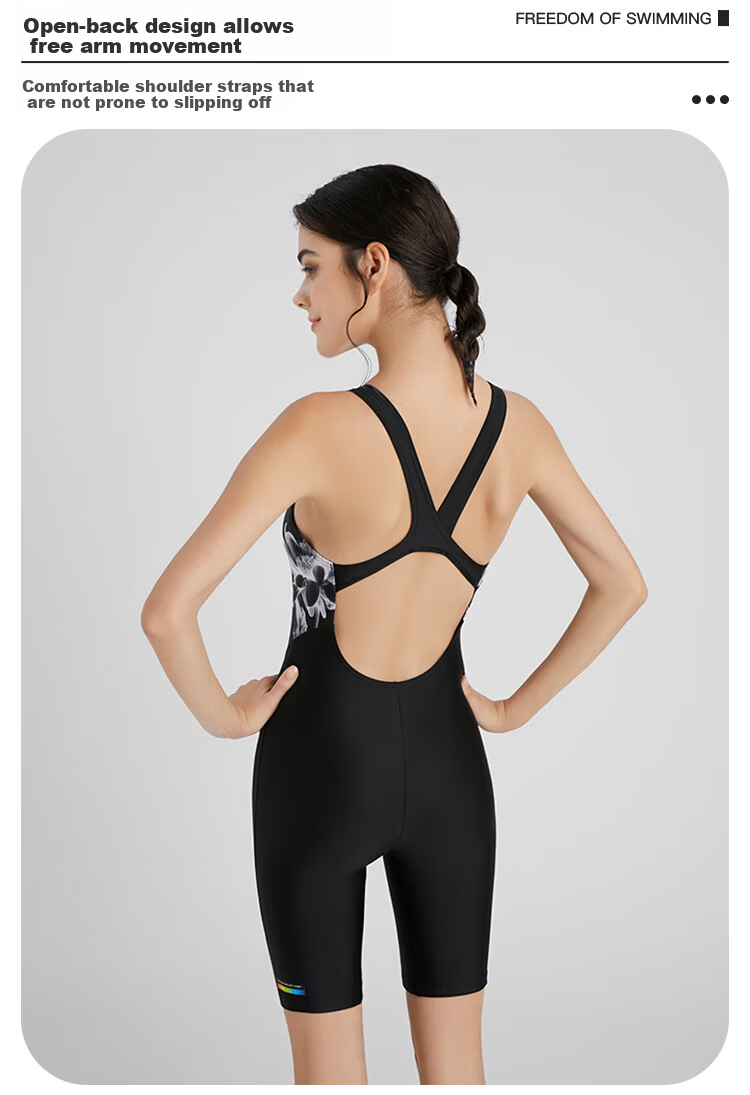 Arena Women's Premium One-Piece Knee-Length Swimsuit Professional Chlorine-Resistant Comfortable Sun-Protective Quick-Dry Swimwear 4